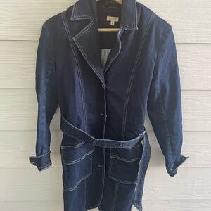 Anthropologie Pilcro Dark Blue Denim coat size XS